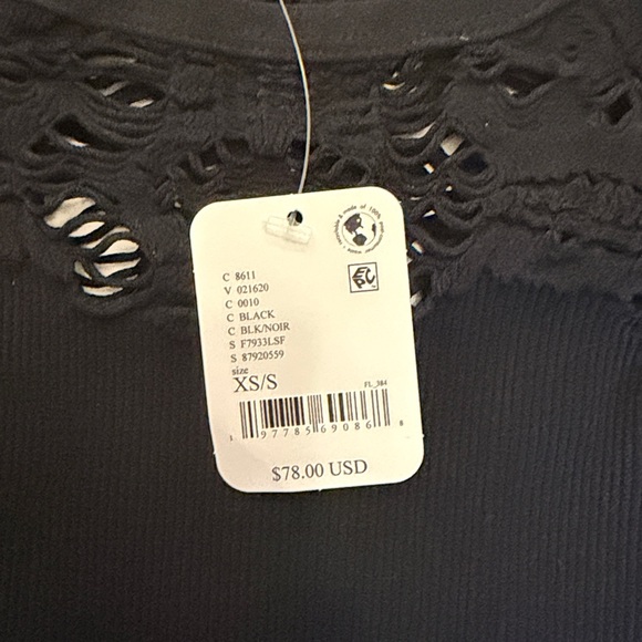 NWT FP Movement Happiness Runs Floral Long Sleeve XS/S Black - Picture 5 of 7